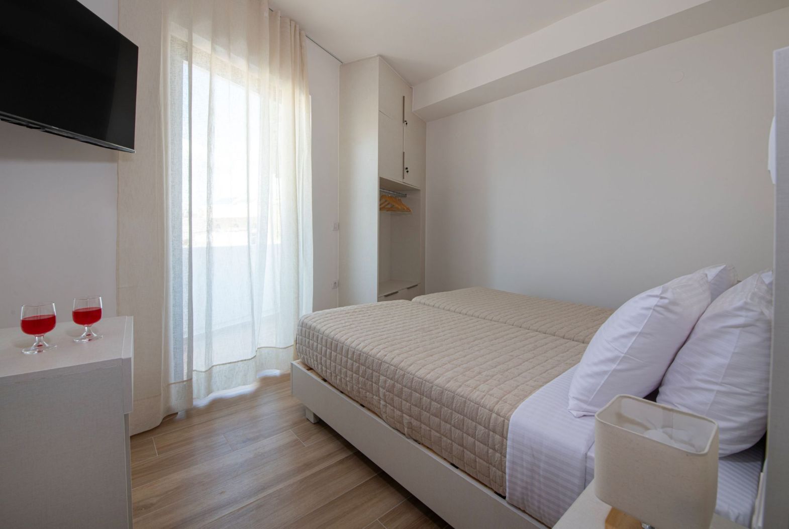 Sea Breeze Apartment Chania - Second Bedroom 2 , Two single beds that can be convinced to one kind size bed