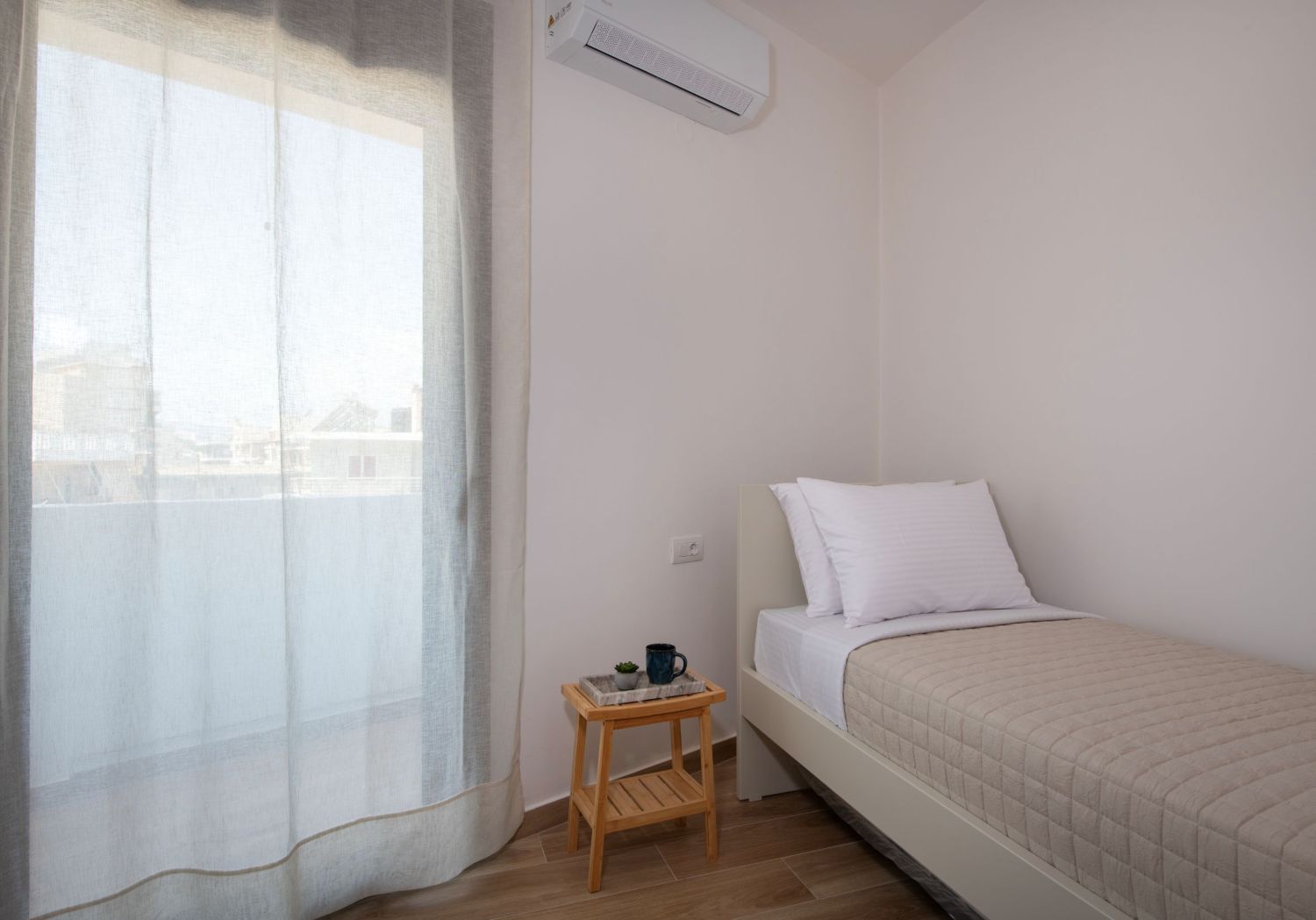 Sea Breeze Apartment Chania - Third Bedroom - One single bed and one pull out smaller bed